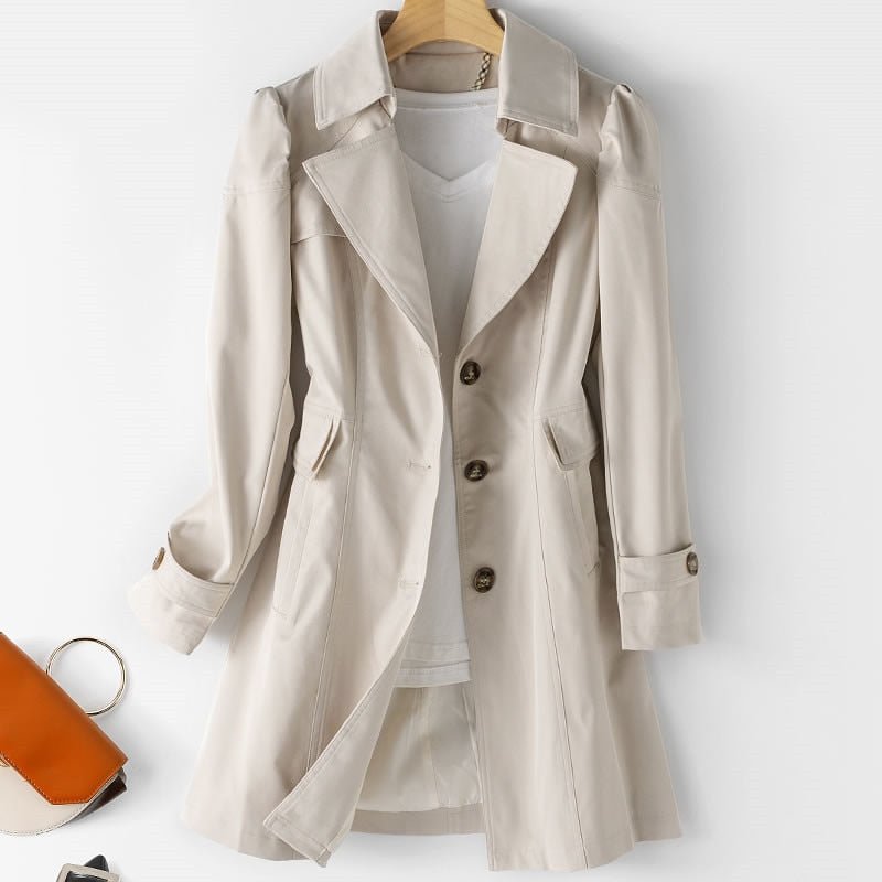 Women's lightweight belted trench coat