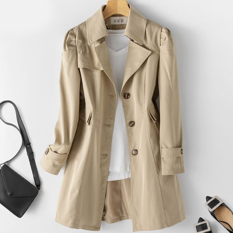 Women's lightweight belted trench coat
