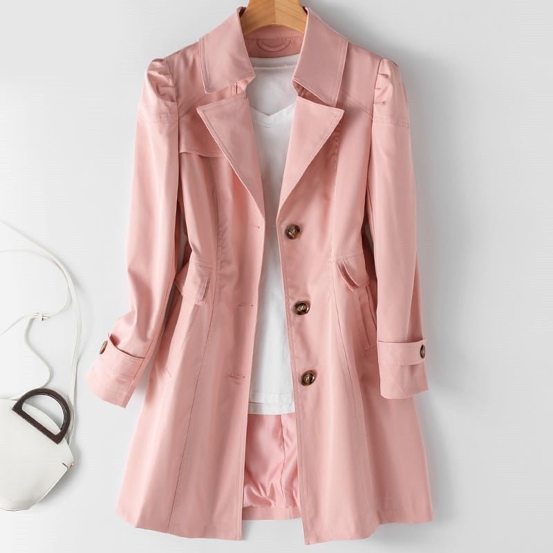 Women's lightweight belted trench coat