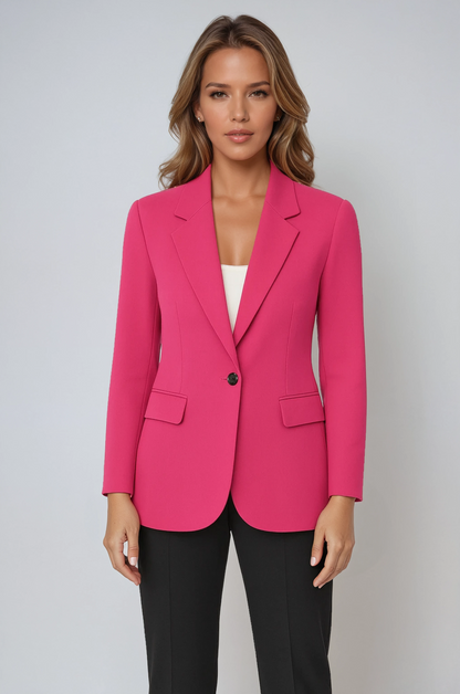 Women's tailored single-button lapel blazer jacket