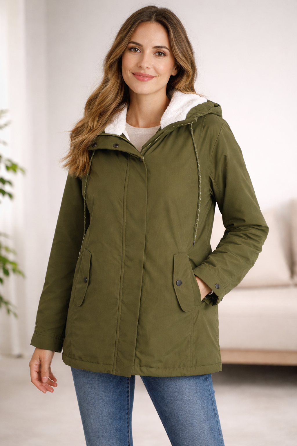 Women's insulated mid-length coat