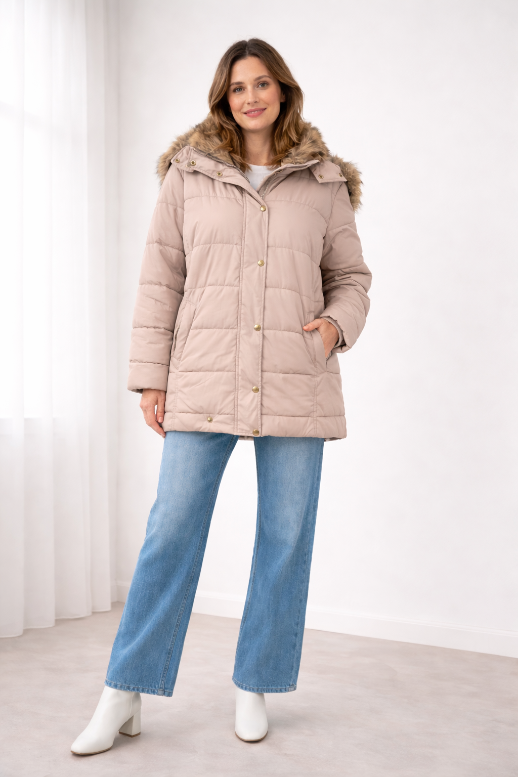 Women's oversized quilted jacket - back