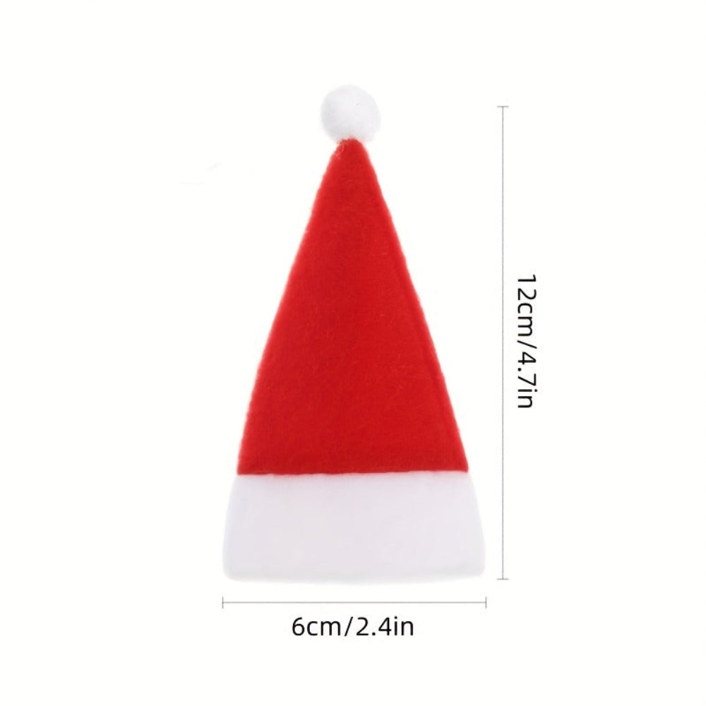 Set of 10 mini Santa hats for cutlery Christmas table