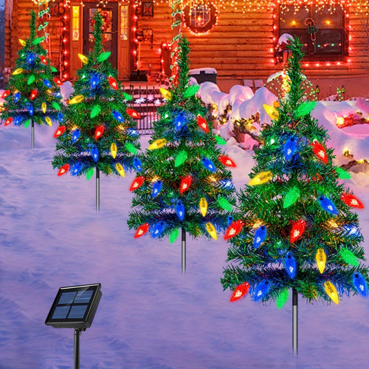 Solar outdoor Christmas tree garden pathway lights
