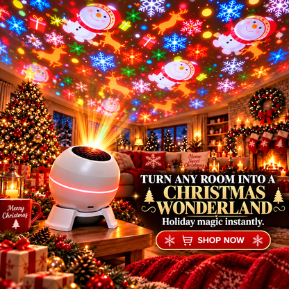 Christmas Light Projector with Moving Festive Motifs
