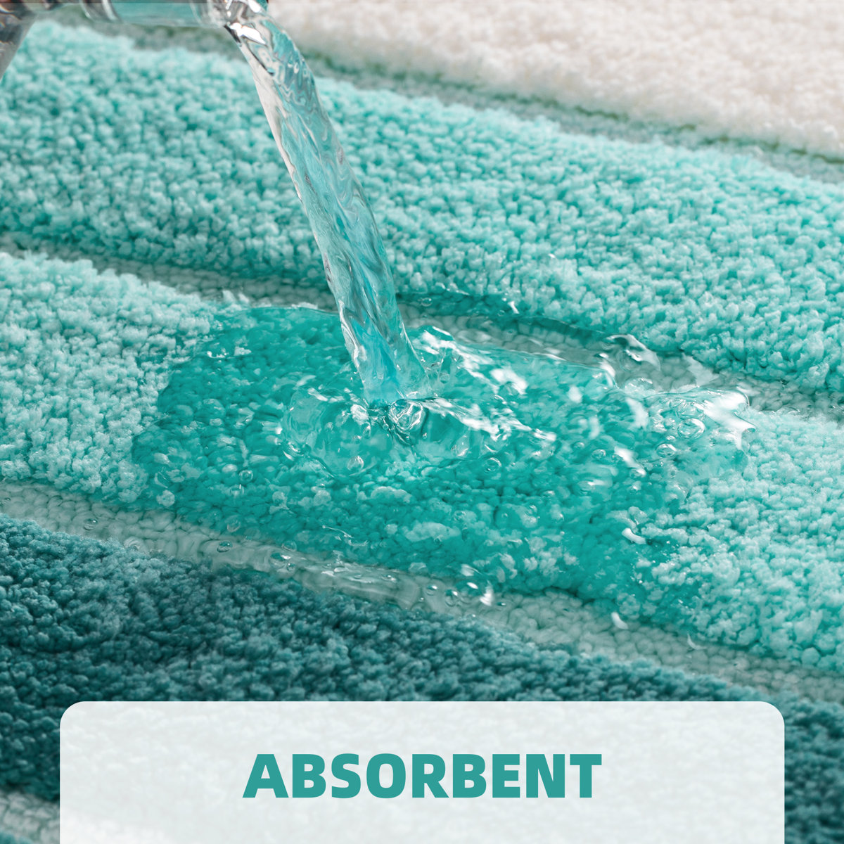 Soft striped absorbent microfibre bath mat