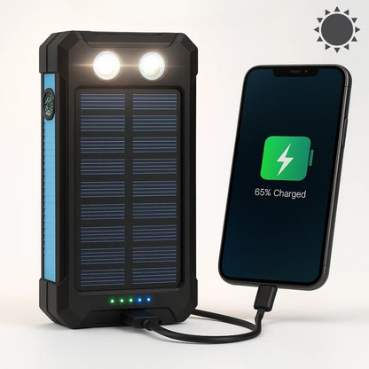 20000mAh solar power bank with LED torch