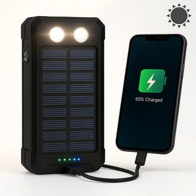 20000mAh solar power bank with LED torch