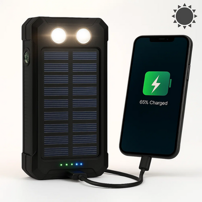 20000mAh solar power bank with LED torch