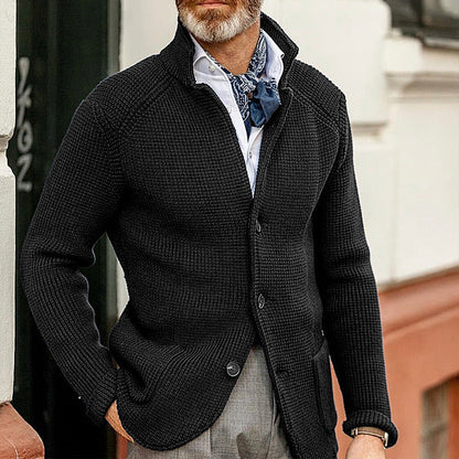 Men's Cardigan – Elegant Button-Front Knit Cardigan