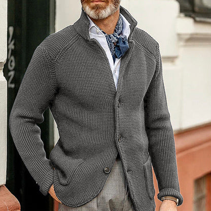Men's Cardigan – Elegant Button-Front Knit Cardigan