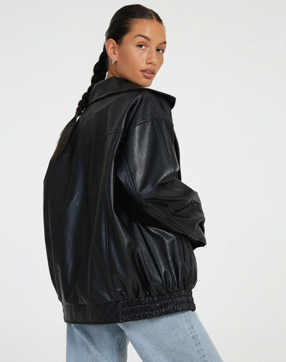 Women's streetwear leather jacket