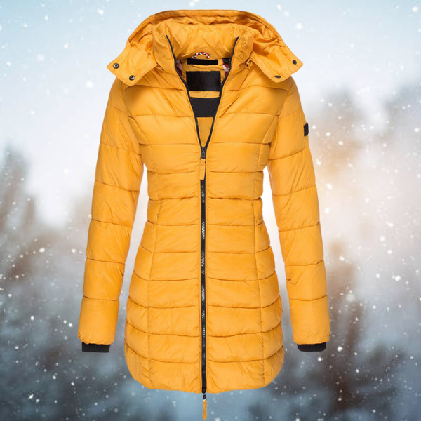 Women's Long Puffer Jacket – Quilted Hooded Winter Coat