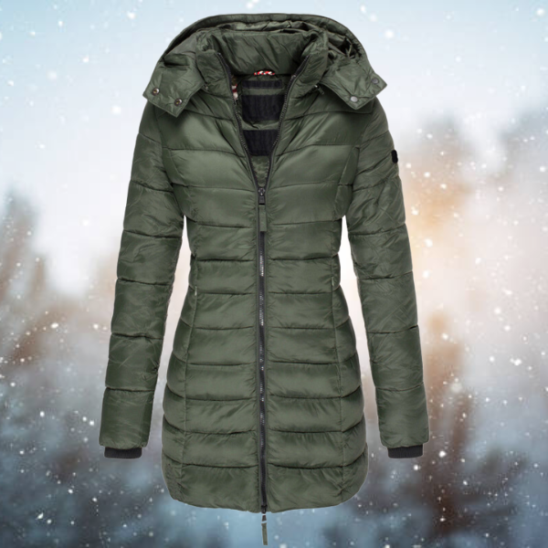 Women's Long Puffer Jacket – Quilted Hooded Winter Coat