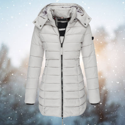 Women's Long Puffer Jacket – Quilted Hooded Winter Coat