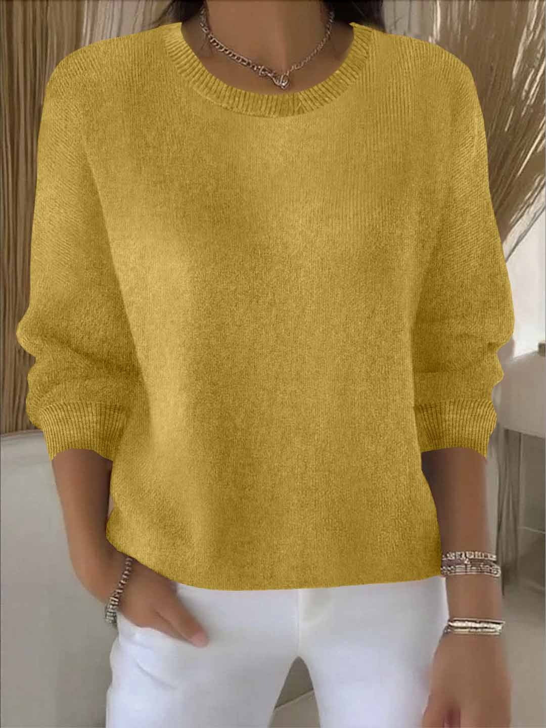 Women's crew-neck knit jumper - front