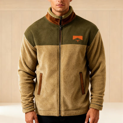 Women's full-zip patchwork jacket