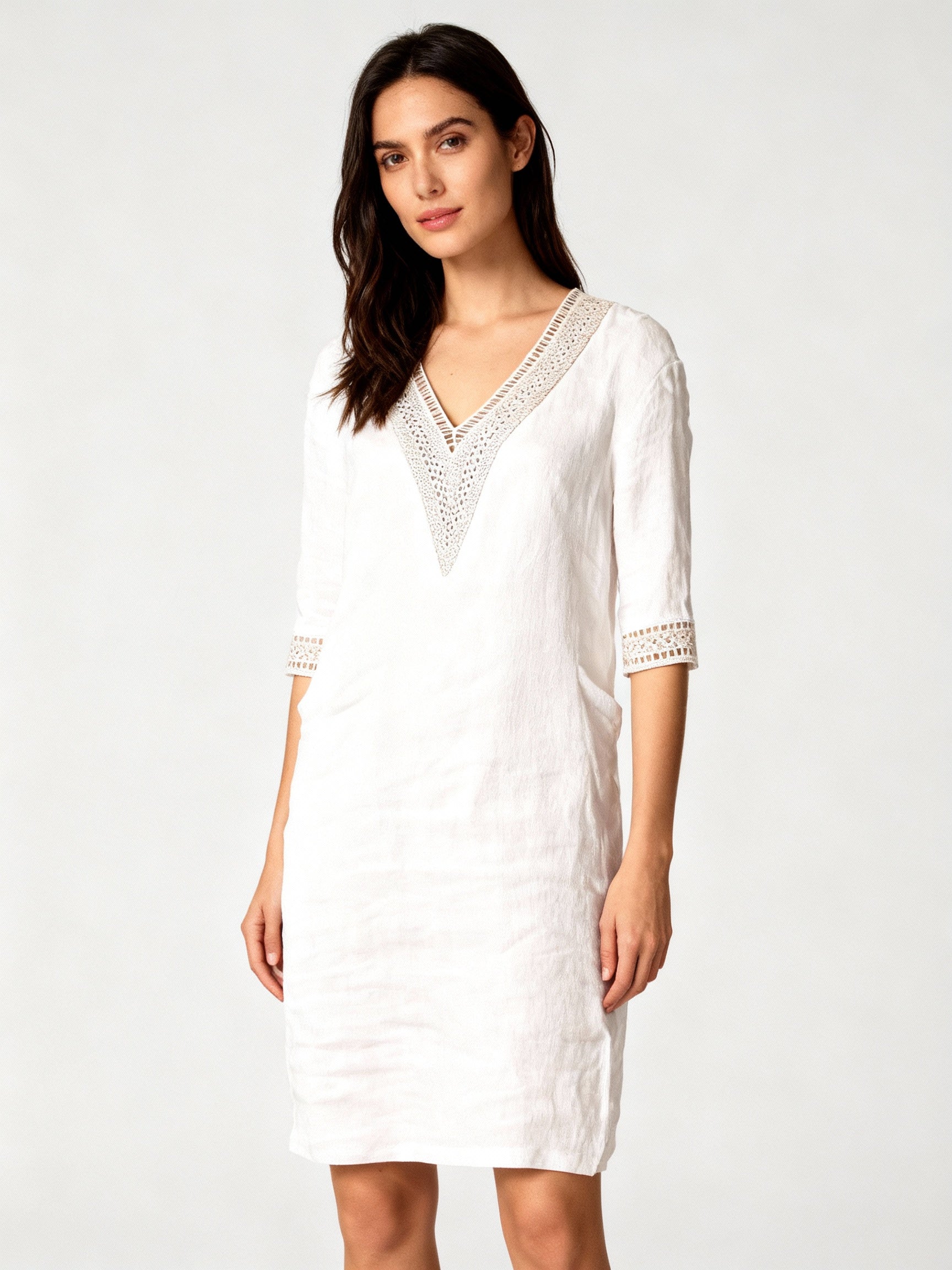 Women's 100% cotton long-sleeve summer midi dress