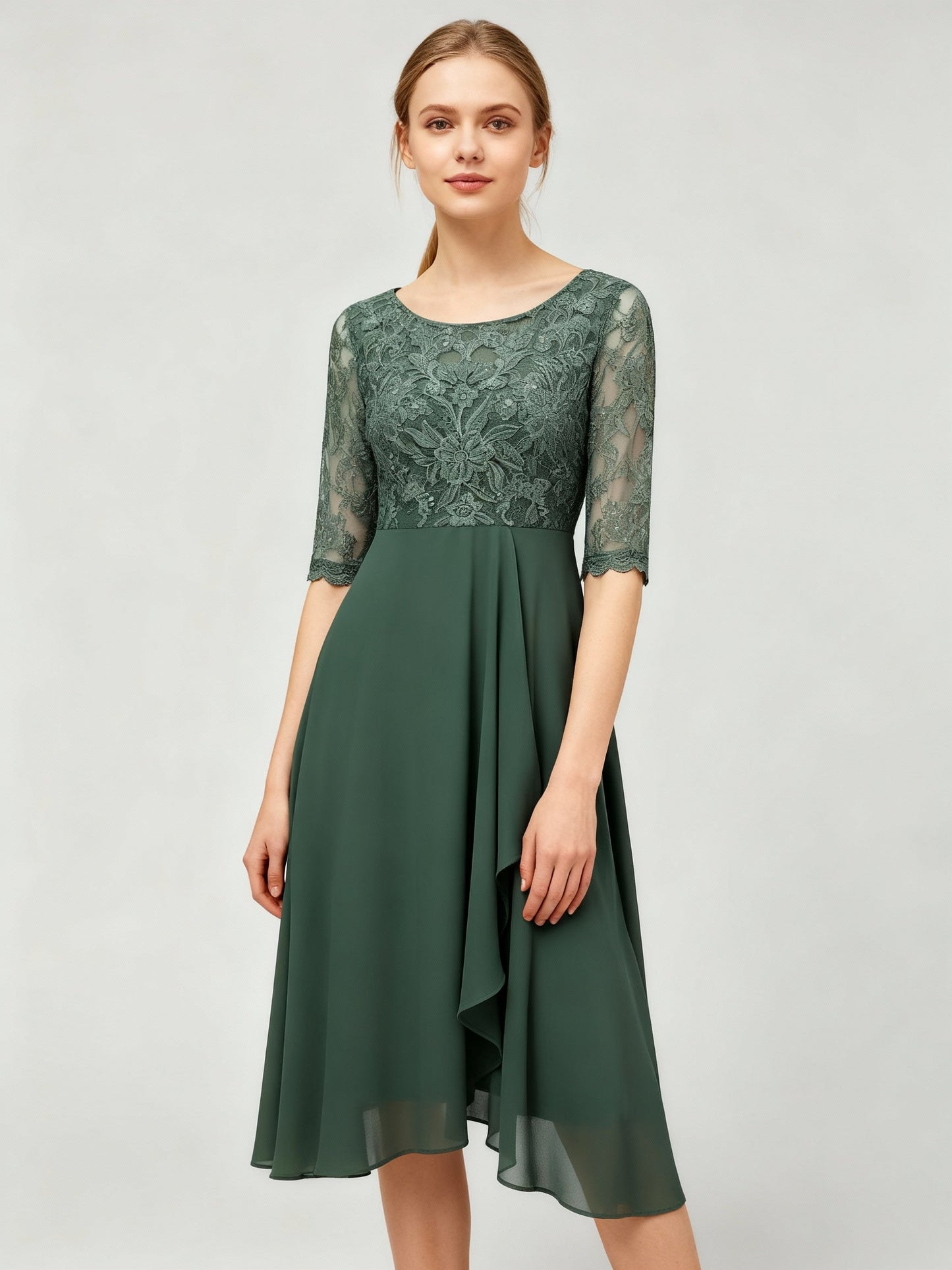Women's long-sleeve chiffon maxi dress
