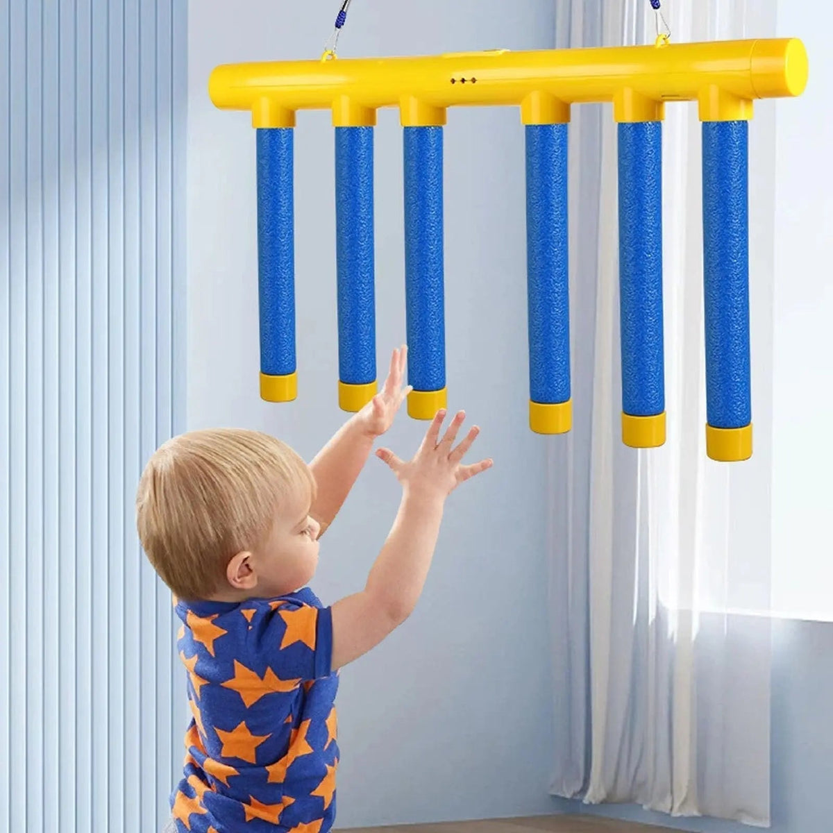 Electronic reflex catch game with falling sticks