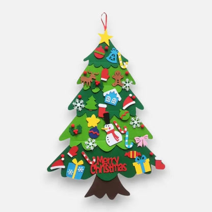 Felt Christmas Tree for Kids – 32 Removable Ornaments & LED Lights
