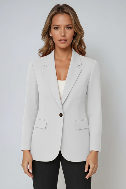 Women's tailored single-button lapel blazer jacket