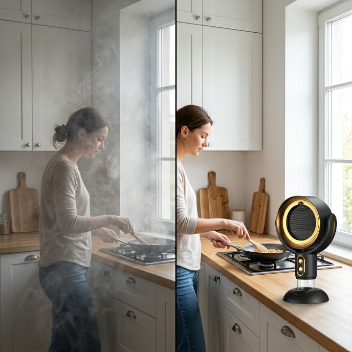 Compact rechargeable air purifier smoke and odour absorber