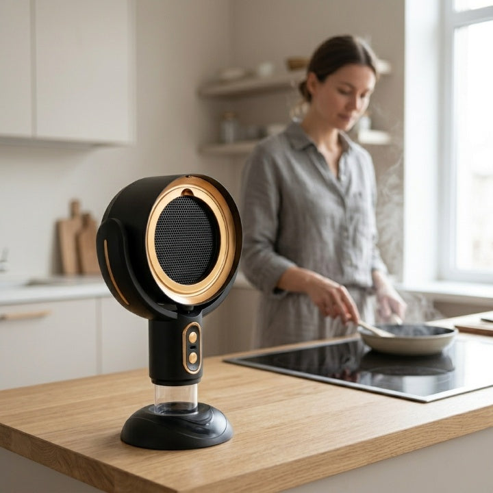 Compact rechargeable air purifier smoke and odour absorber