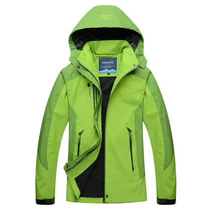 Women's green outdoor hiking jacket