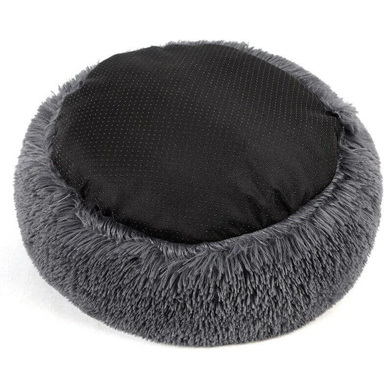 Soft donut calming cuddler pet bed for cats and dogs