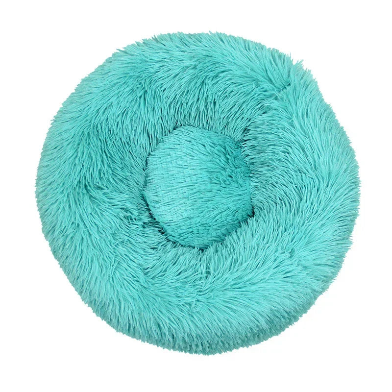 Soft donut calming cuddler pet bed for cats and dogs