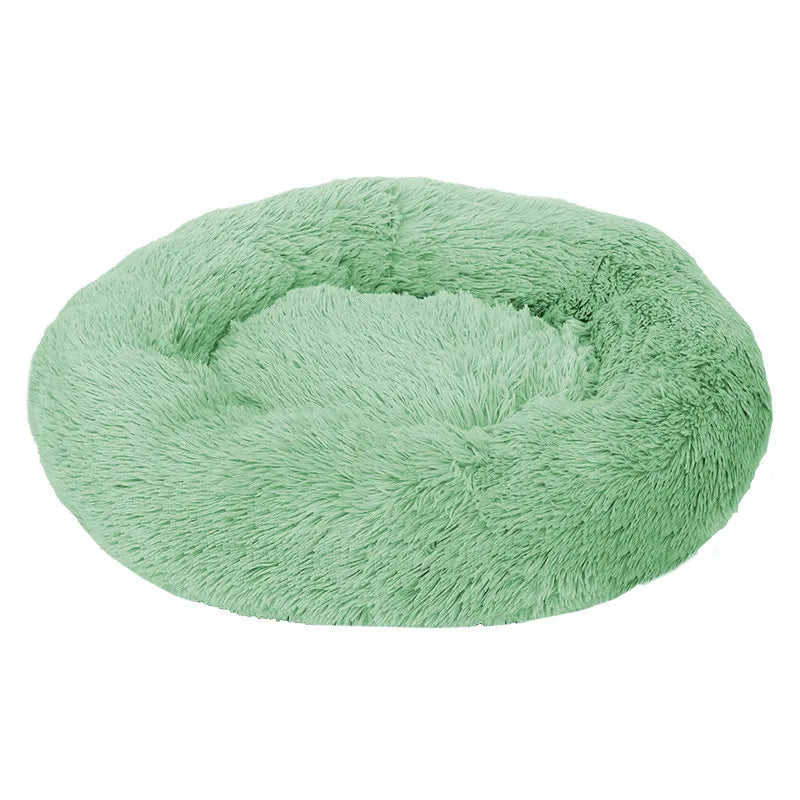 Soft donut calming cuddler pet bed for cats and dogs