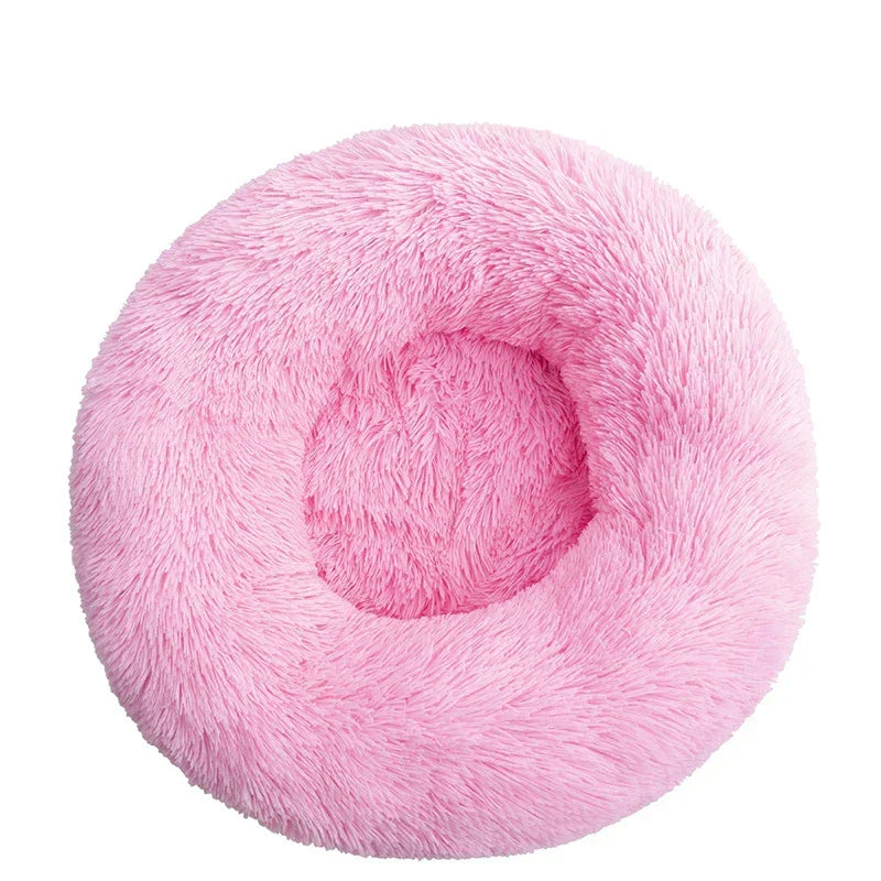 Soft donut calming cuddler pet bed for cats and dogs