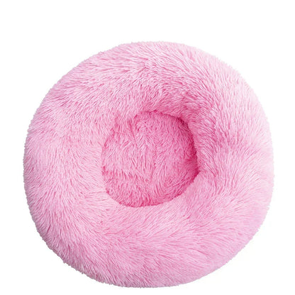Soft donut calming cuddler pet bed for cats and dogs