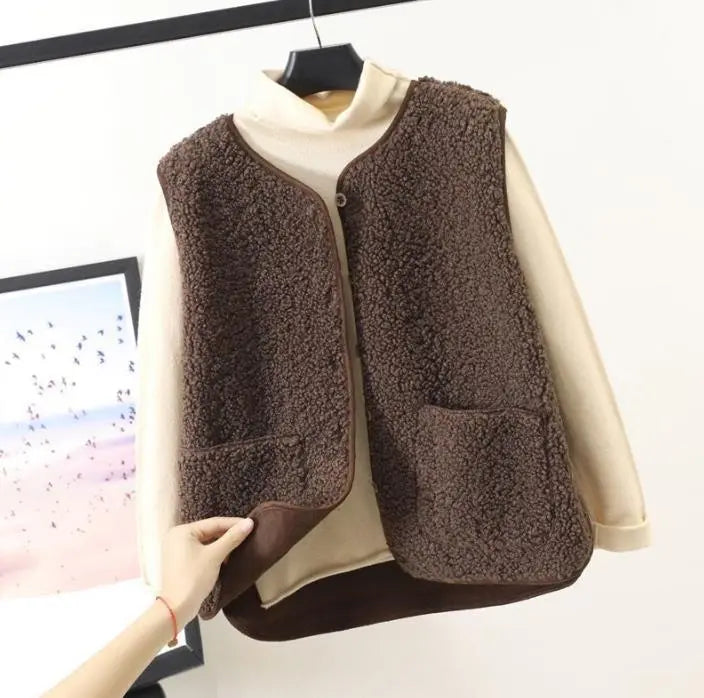 Women's dark khaki padded sleeveless winter gilet body warmer