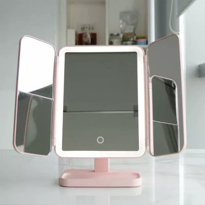 LED Makeup Mirror – Adjustable Magnification with Storage