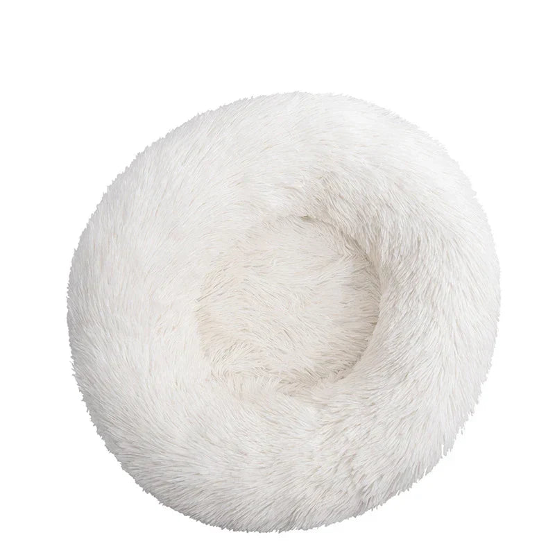 Soft donut calming cuddler pet bed for cats and dogs
