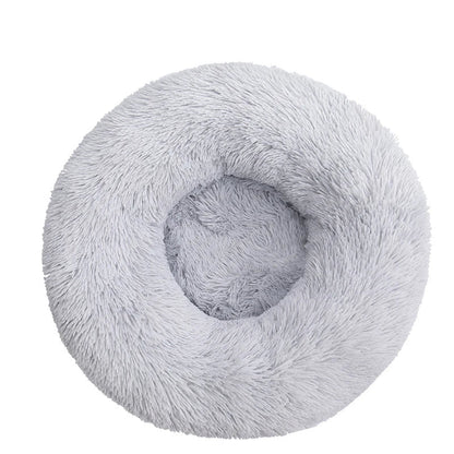Soft donut calming cuddler pet bed for cats and dogs