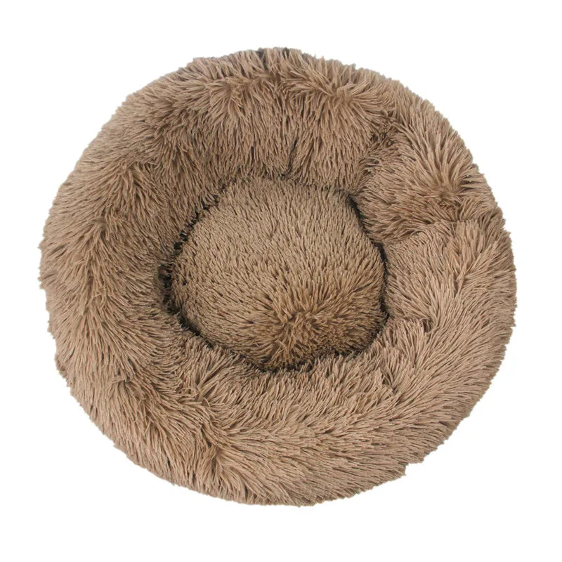Soft donut calming cuddler pet bed for cats and dogs