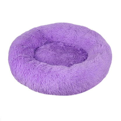Soft donut calming cuddler pet bed for cats and dogs