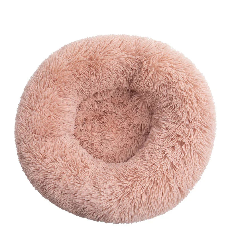 Soft donut calming cuddler pet bed for cats and dogs