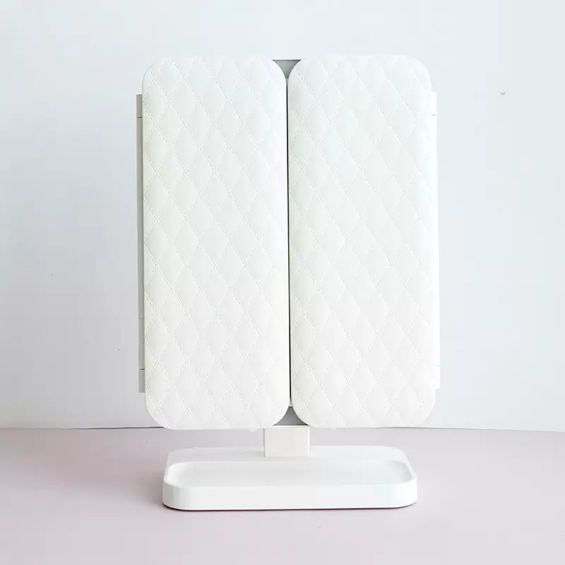 LED Makeup Mirror – Adjustable Magnification with Storage