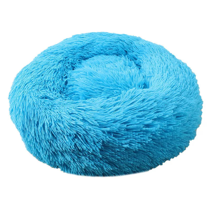 Soft donut calming cuddler pet bed for cats and dogs