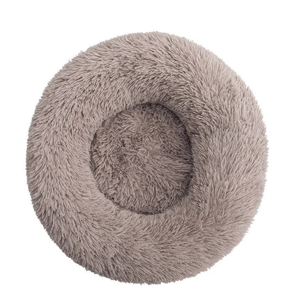 Soft donut calming cuddler pet bed for cats and dogs