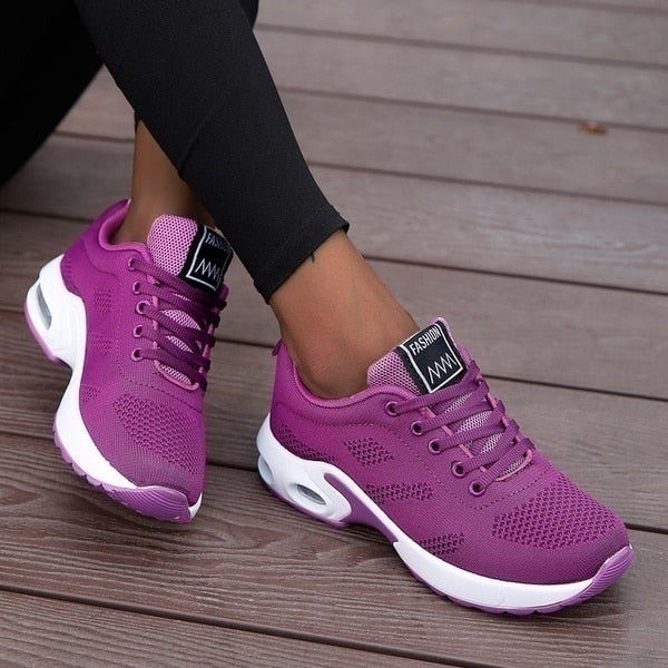 Orthopaedic Sneakers for Women, Breathable Mesh Trainers with Cushioned Arch Support