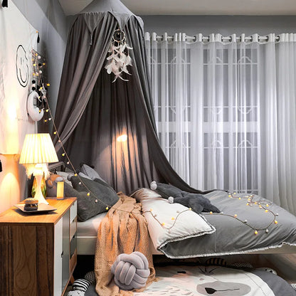 Kids bed canopy with ruffles ceiling-mounted bed net
