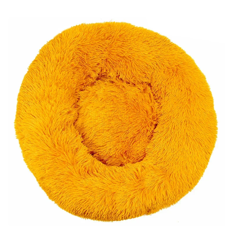 Soft donut calming cuddler pet bed for cats and dogs