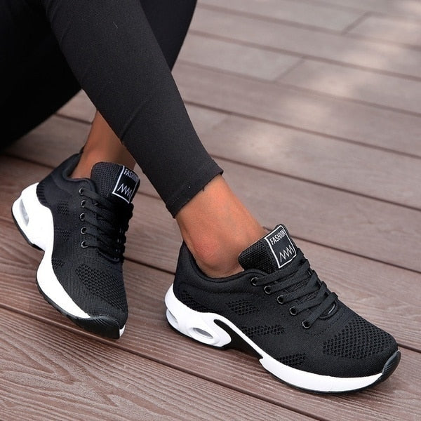 Orthopaedic Sneakers for Women, Breathable Mesh Trainers with Cushioned Arch Support