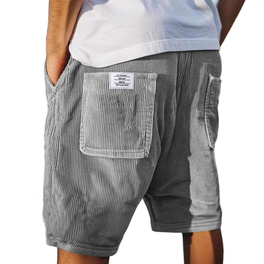 Men's corduroy textured shorts - front