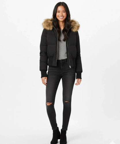 Women's quilted puffer jacket - detail